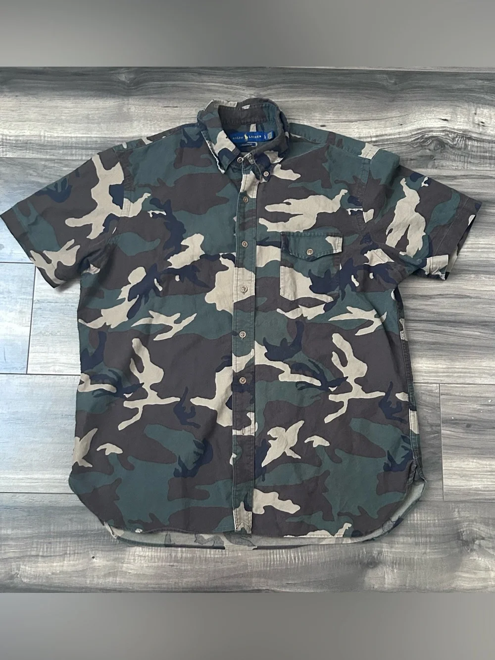 Polo Ralph Lauren Mens Camo Button Down Shirt Classic Fit Camouflage Large L